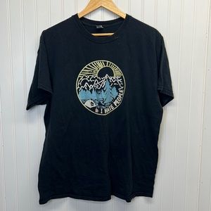 I Hate People-Camping ‎ Mountain Sunrise Black T-Shirt Sz XL